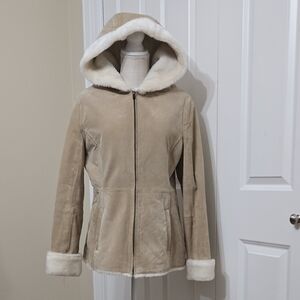SONOMA LIFE & STYLE TAN SUEDE Hooded Jacket NWOT SZ M